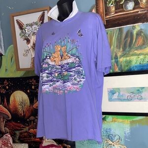 VINTAGE TEDDY BEARS FISHING Polo Collar Tee Periwinkle